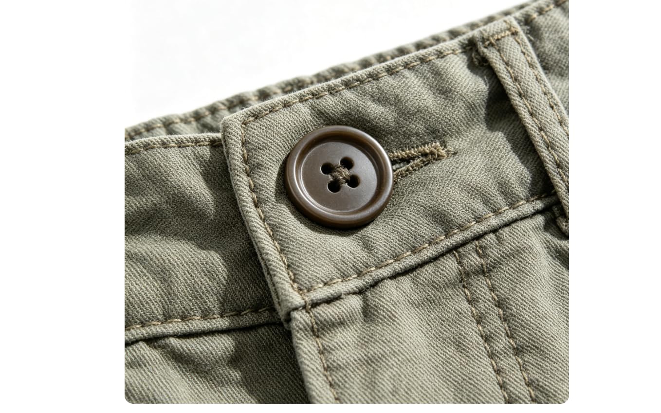 Pantaloncini cargo da uomo, elasticizzati, 2 pezzi, con tasche multiple