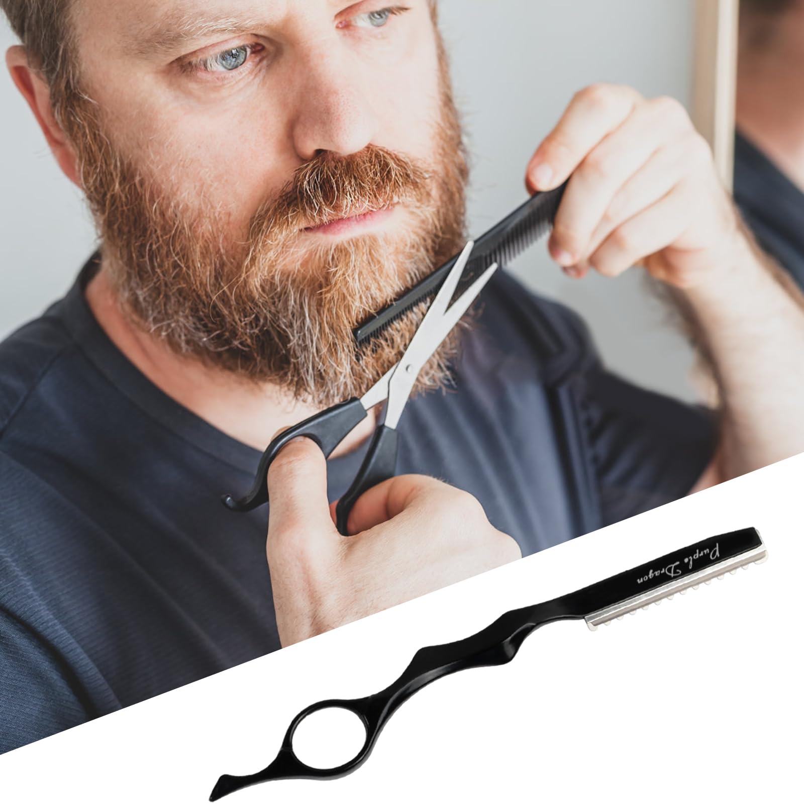 Cuchilla de Afeitar para Adelgazar el Cabello, Maquinilla Texturizadora de Corte Manual con 10 Navajas de Repuesto