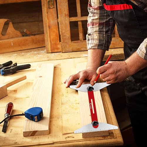 Miniatura 5 de Herramienta de plantilla para peldaños de escalera, plantilla de precisión para escaleras y peldaños - Guía de escalera de aluminio duradera,