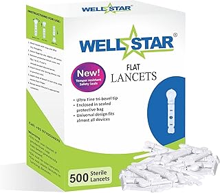 Wellstar 500 Flat LANCETS white COLOR Glucometer Lancets Glucometer Lancets (500)