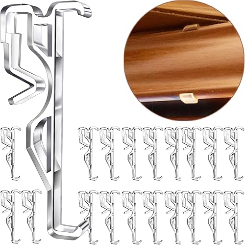 Clips de cenefa de 2.5 pulgadas, clips de plástico transparente, clips ocultos para cenefa ciega horizontal (20 unidades)