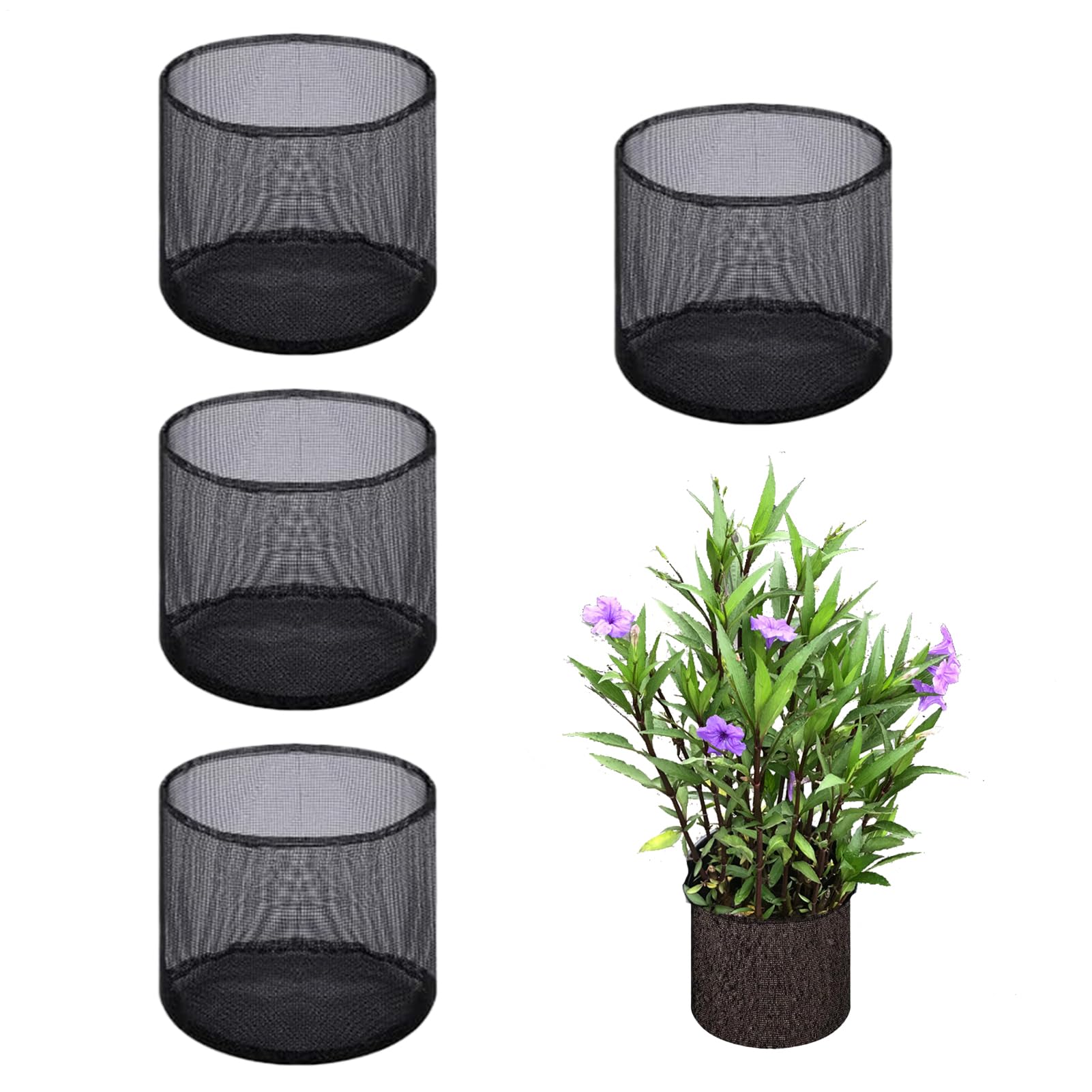 SVCEQZE 4 Pieces Pond Plant Pot Bags, Water Lily Pot, Aquatic Planting Ba-gs, Pond Plant Pots, Grow, Water Lily Mesh, Large Garden Supplies, Breathable Growing Container