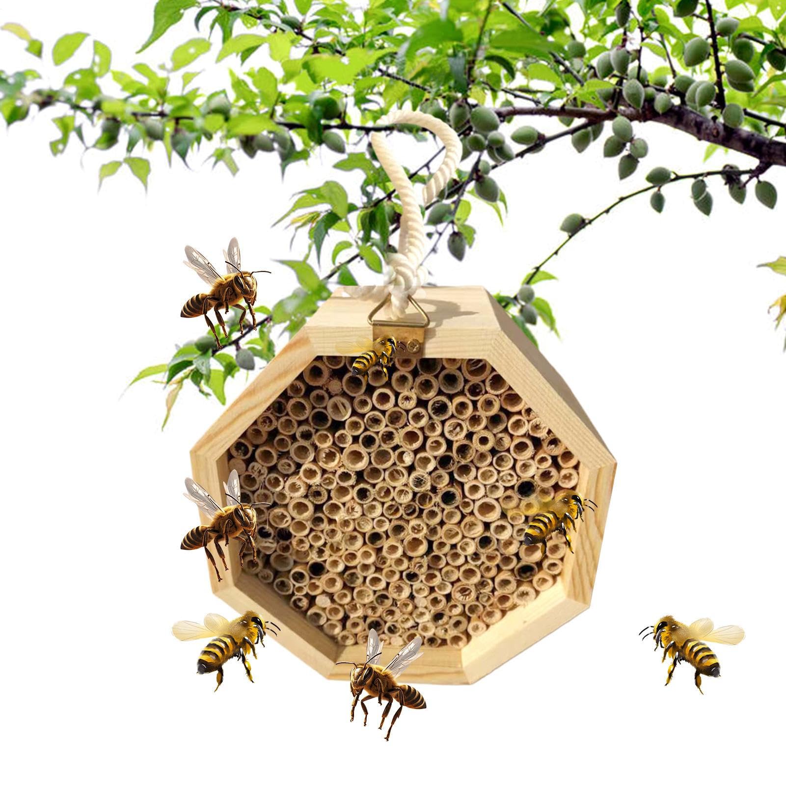 Bienenhäuser für den Garten, bestäubende Bienenhäuser - Holznisthilfe für Wildbienen | Bestäubungspalast, Schmetterlingshaus, Wespenlebensraum für Garten Yard Terrasse