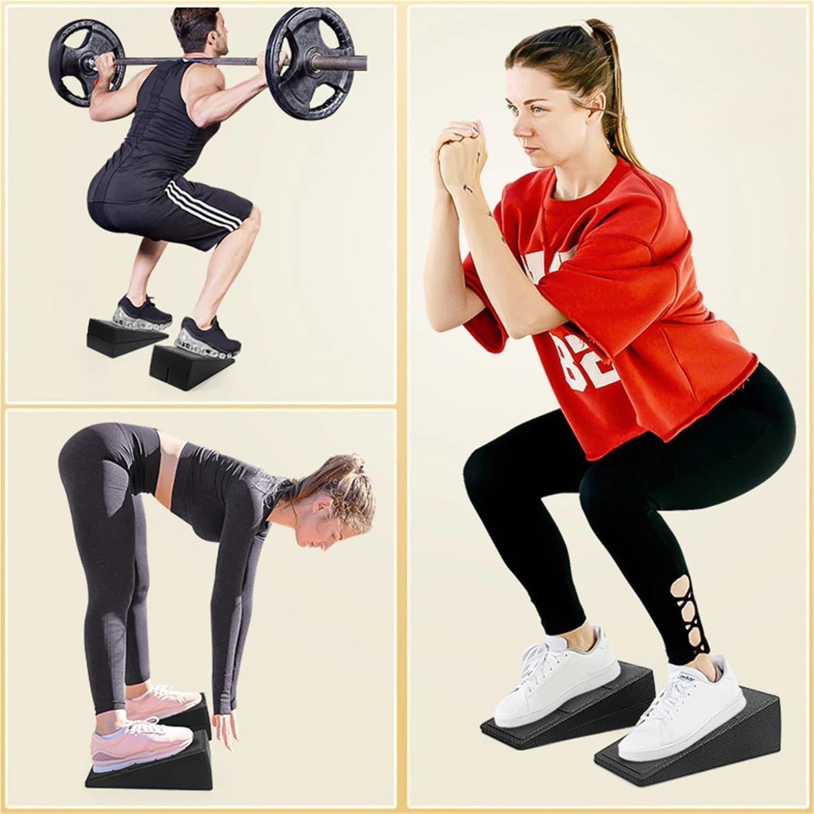 Bloque Yoga Bloque De Cuña En Cuclillas | Pie multifuncional e inclinación de estiramiento antideslizante ajustable for gimnasio en casa
