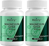 Vista 9 de Heivy Complejo de magnesio, 2 unidades, glicinato de magnesio, citrato, malato, óxido, gluconato con zinc y vitamina D3, suplemento de magnesio