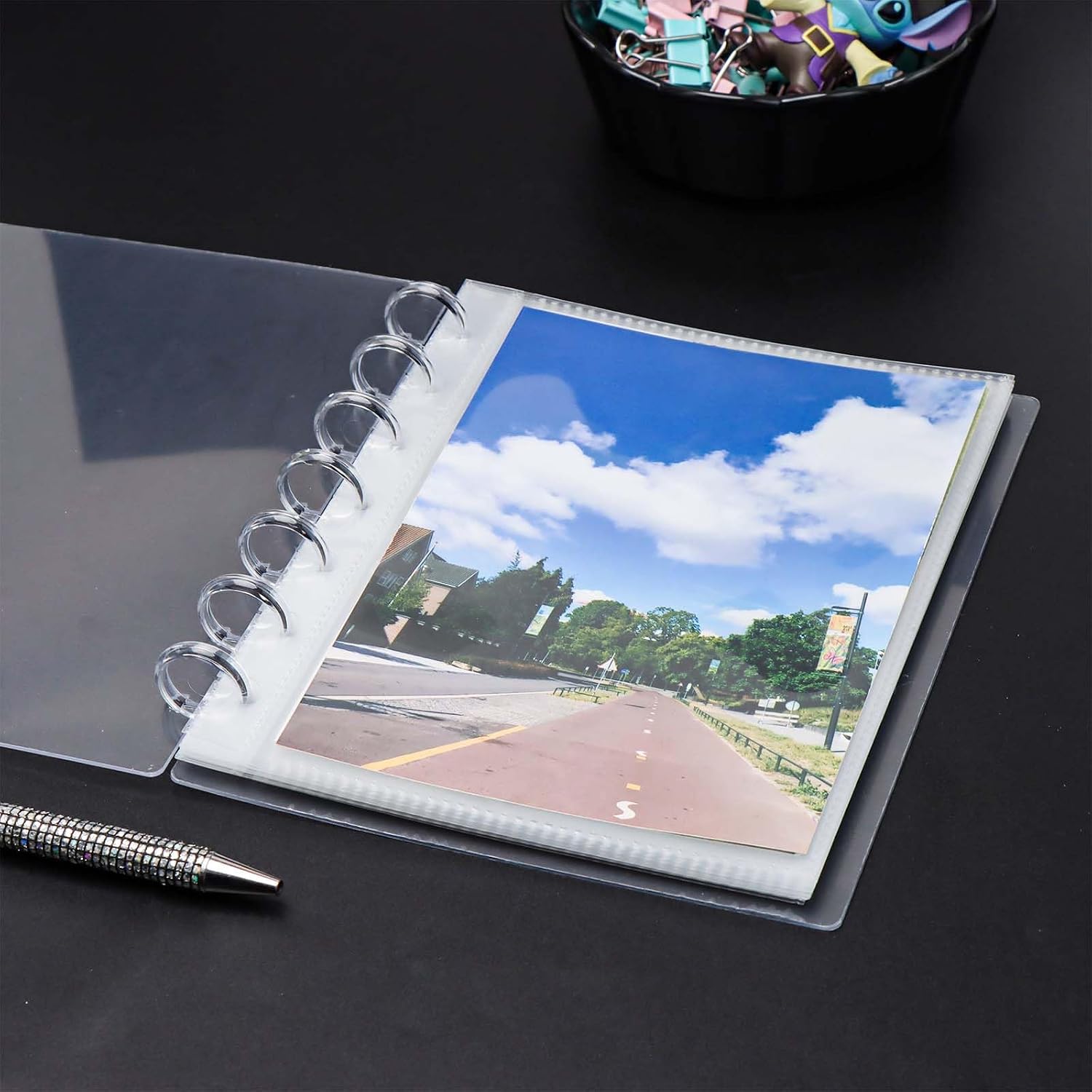 NatSumeBasics A5 Discbound Sticker Binder Album, Clear PP Cover + 20 Pack 5x7 Envelopes