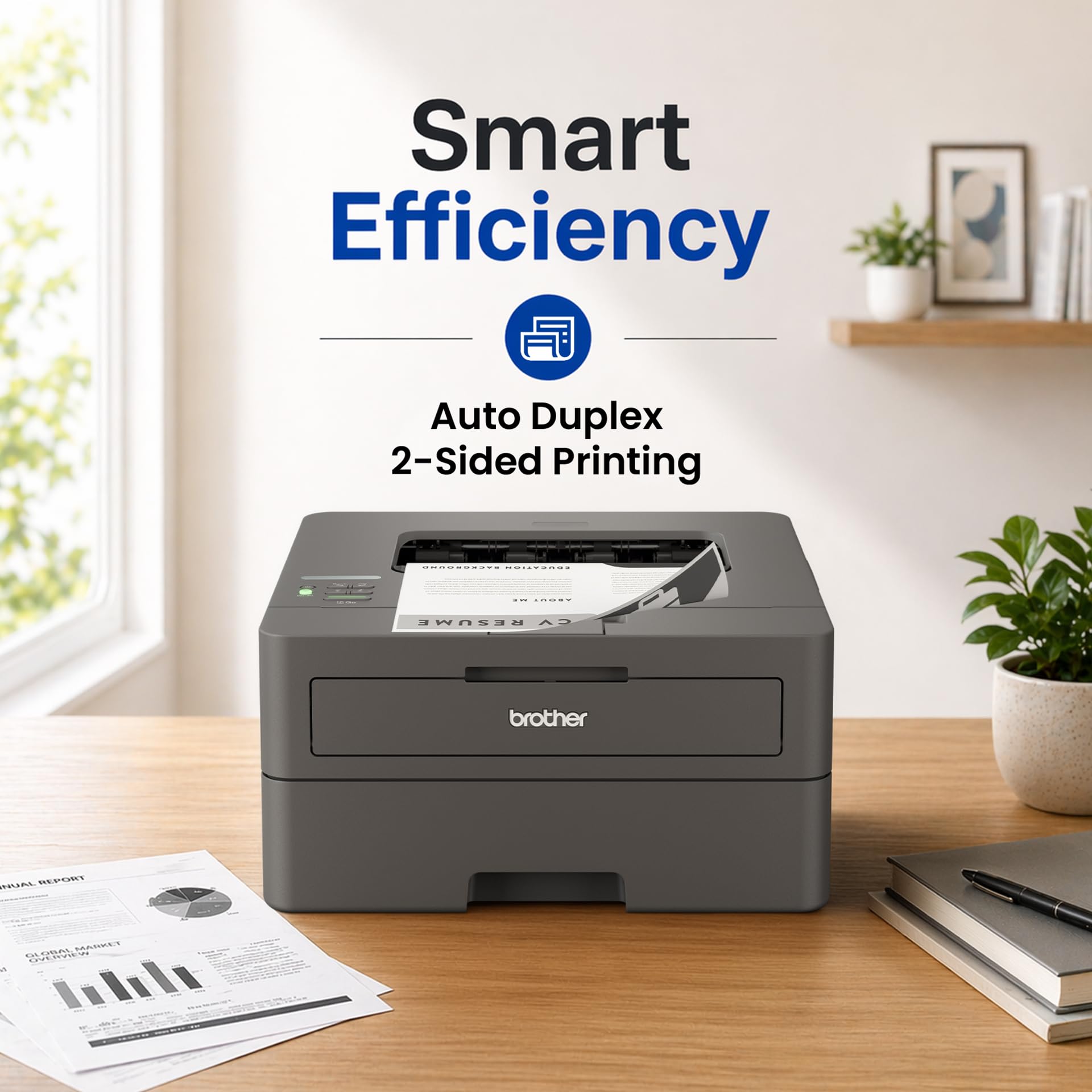 Brother HL-L2440DW (New Launch) Auto Duplex Laser Printer, 30 PPM Print Speed, LCD Display, 64 MB Memory, (WiFi Wireless LAN USB), 250 Sheet Paper Tray, 3000 Pages Inbox Toner, Free Installation — Amazon image 2