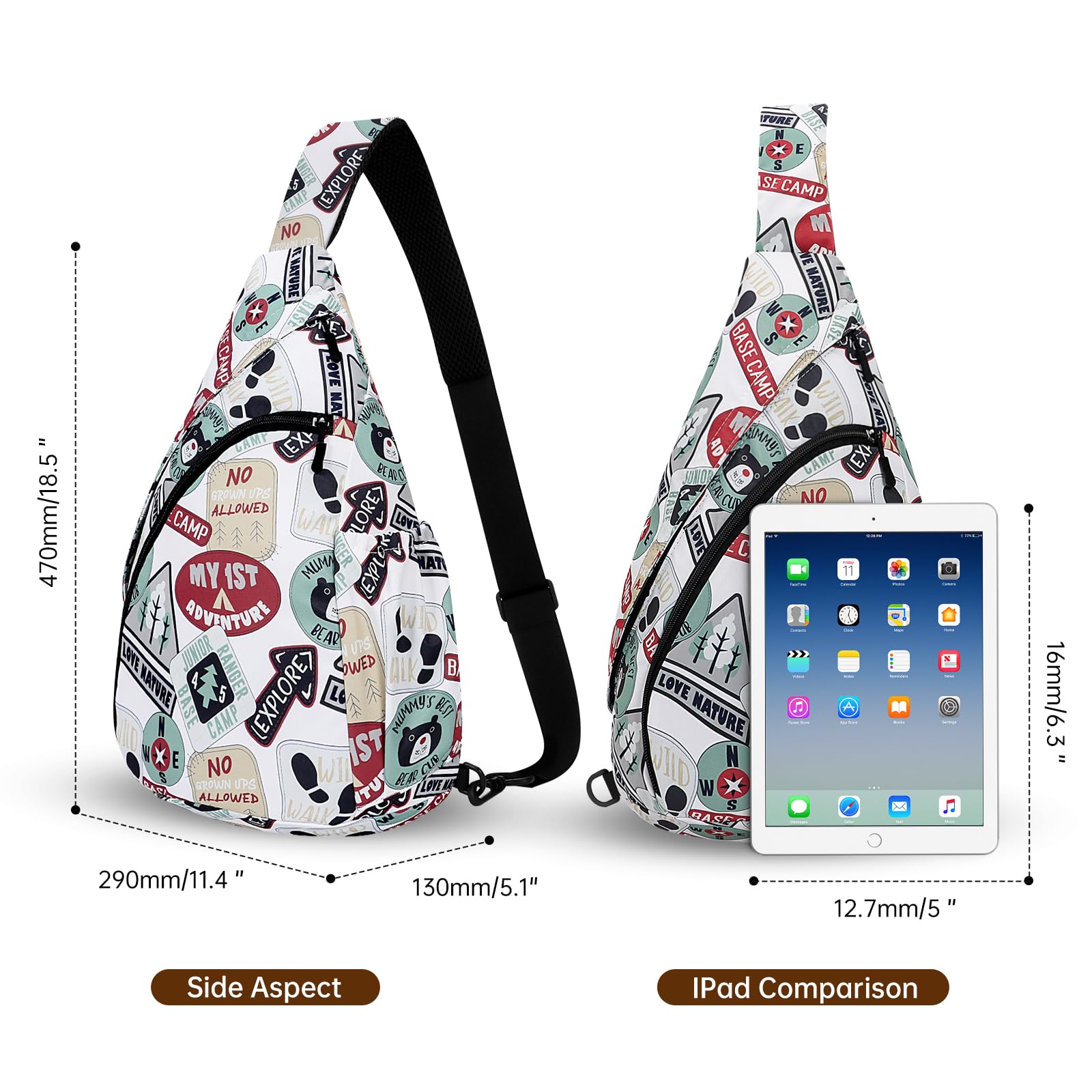 HUA ANGEL Sling Backpack for Women Men Anti-Water Front Pack Chest Bag Over Shoulder Bag Crossbody Daypack Lightweight Sport Work Travel Study Outdoor Running - Image 2