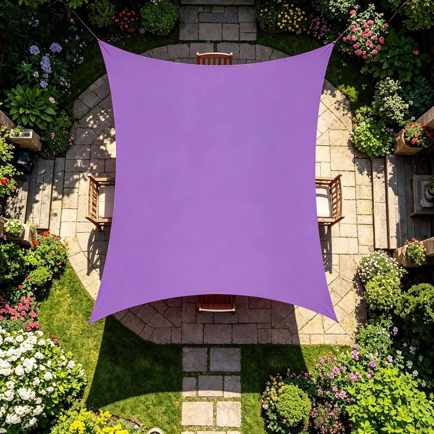 Ffsaacol Shade Sails For Outdoor Patio, Sun Shade Sail Waterproof Rectangle, UV Block Sunshade Cloth with Ropes, for Outdoor Facility and Activities 7, 13x20ft/4x6m