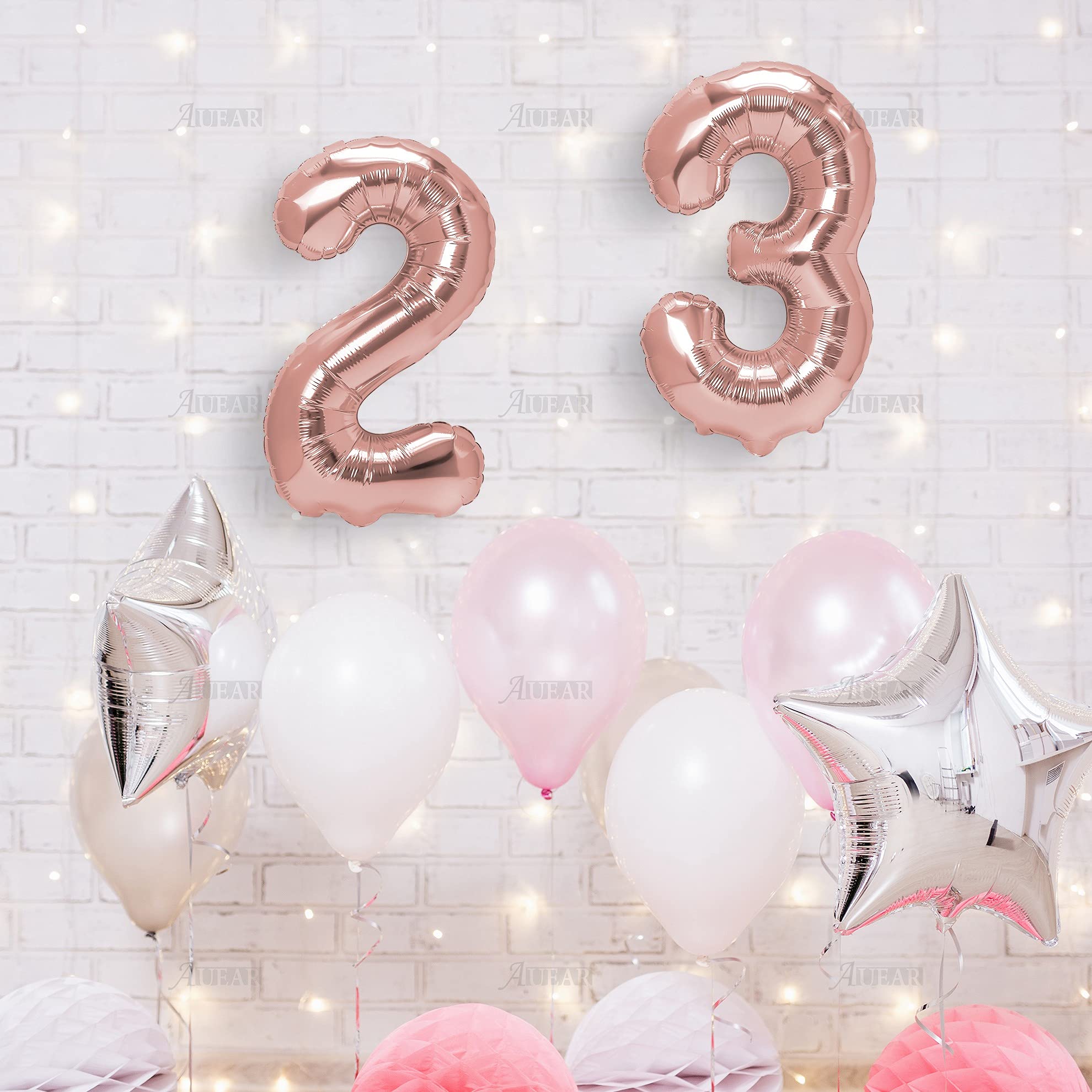 Juland Rose Gold Number Balloons – 40-Inch Giant Foil '2' & '9' For Birthday Decorations, Helium Or Air Fill