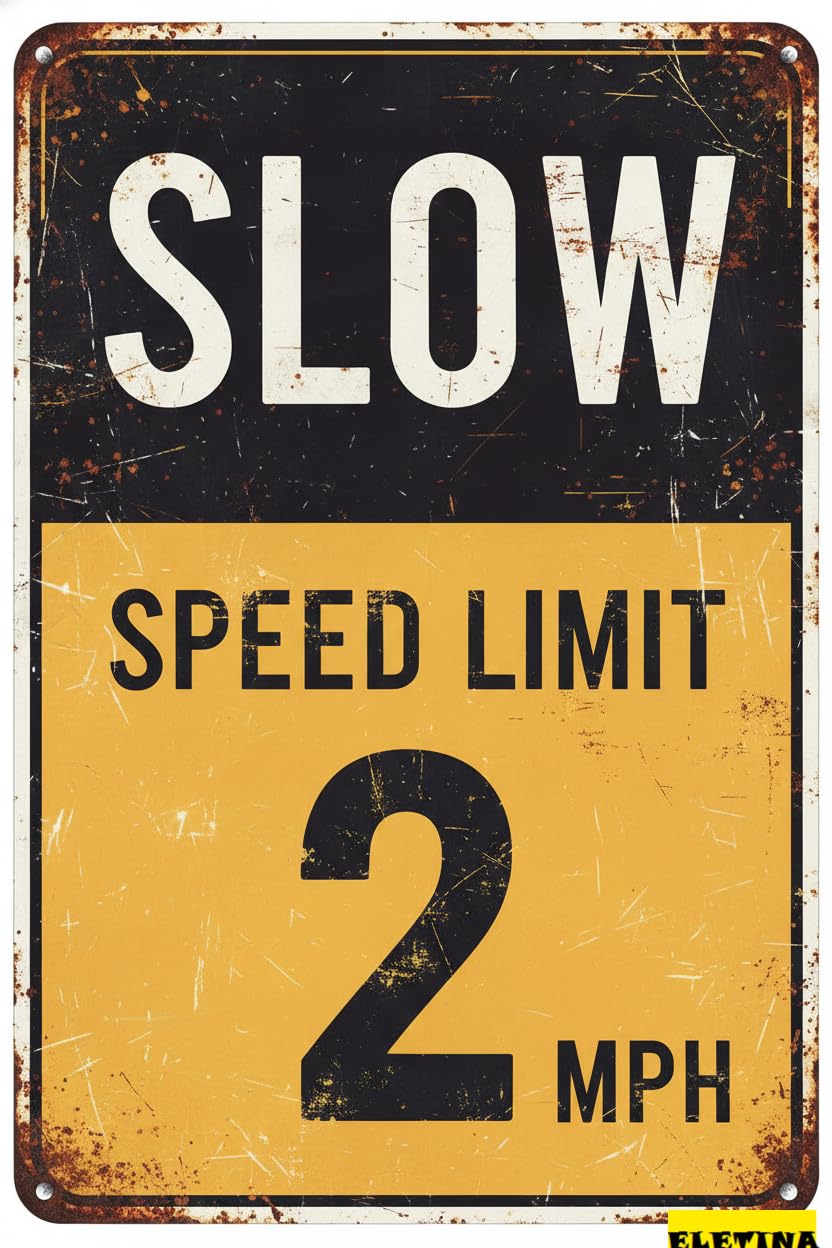 Speed Limit 2 MPH Traffic Tin Sign, 8x12 Inch
