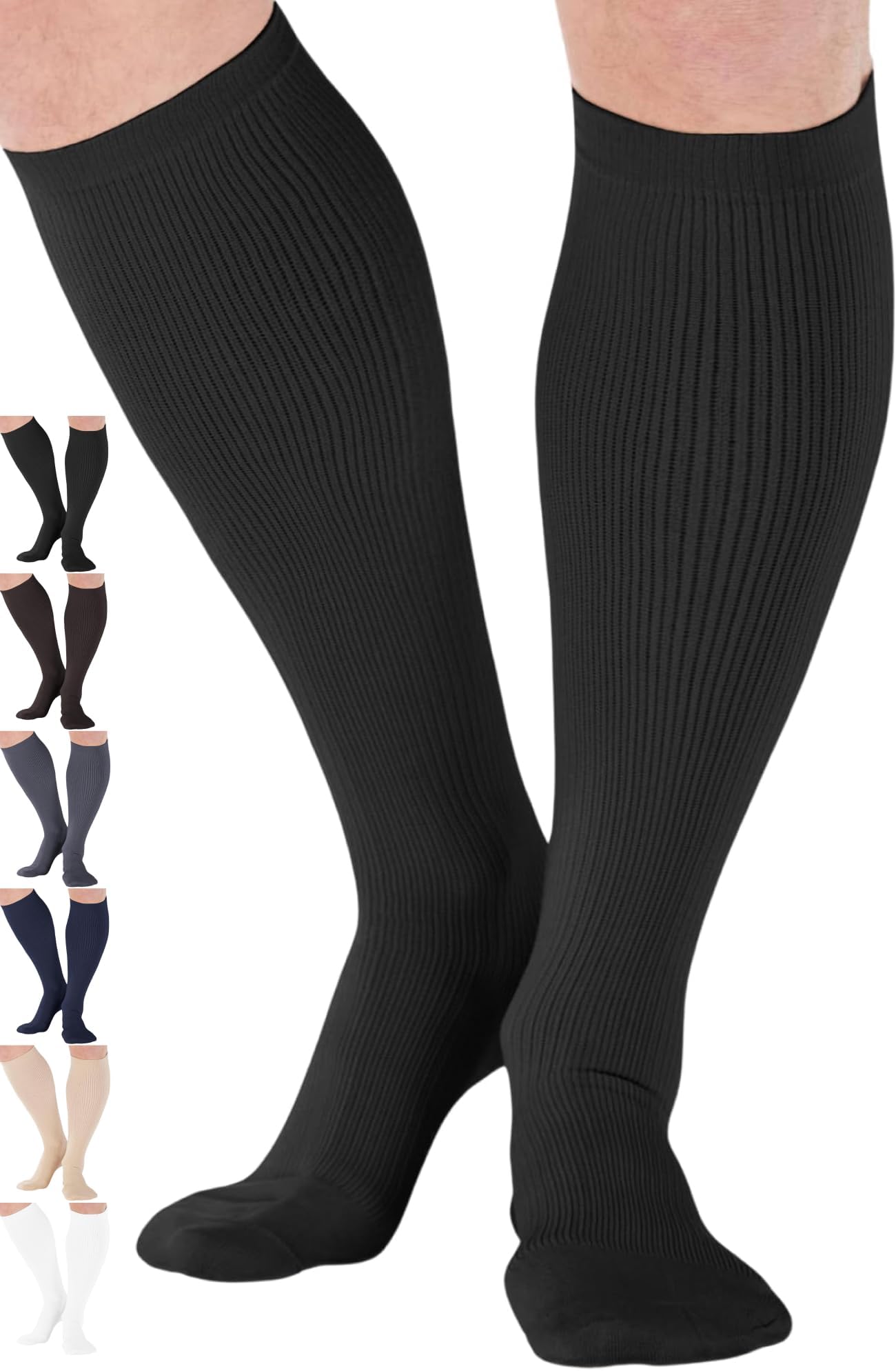 Made in USA Compression Socks for Men 20-30mmHg - Varicose Veins - A104