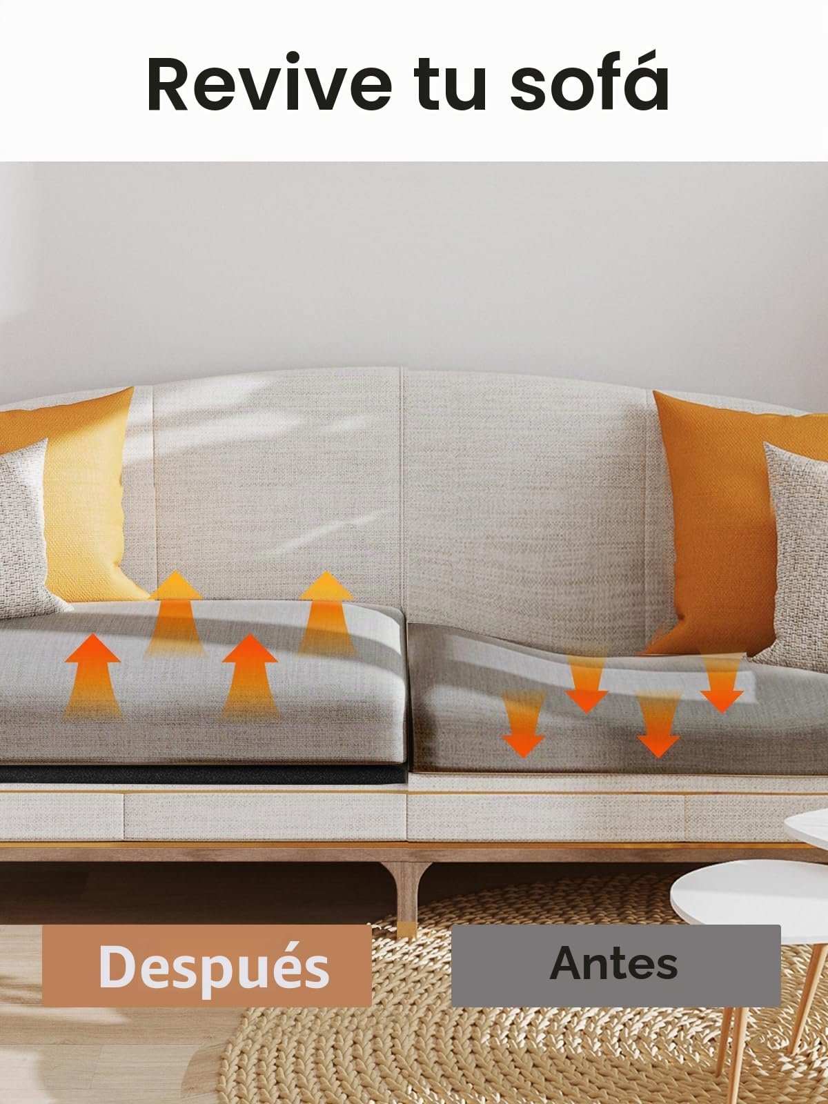 Cojines para asiento de sofá de 60 x 60 x 5 cm, 6 unidades, inserto de cojín, cojín de repuesto para asiento de sofá, cojín elevador de silla para adultos, para sofá de esquina, sofá cama, s