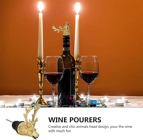 Miniatura 7 de CALLARON Cabeza de ciervo Boquilla de whisky Aireador de vino Vertedor de vino Aireador de cabeza de ciervo Botella de licor Vertedor Bares Vertedor