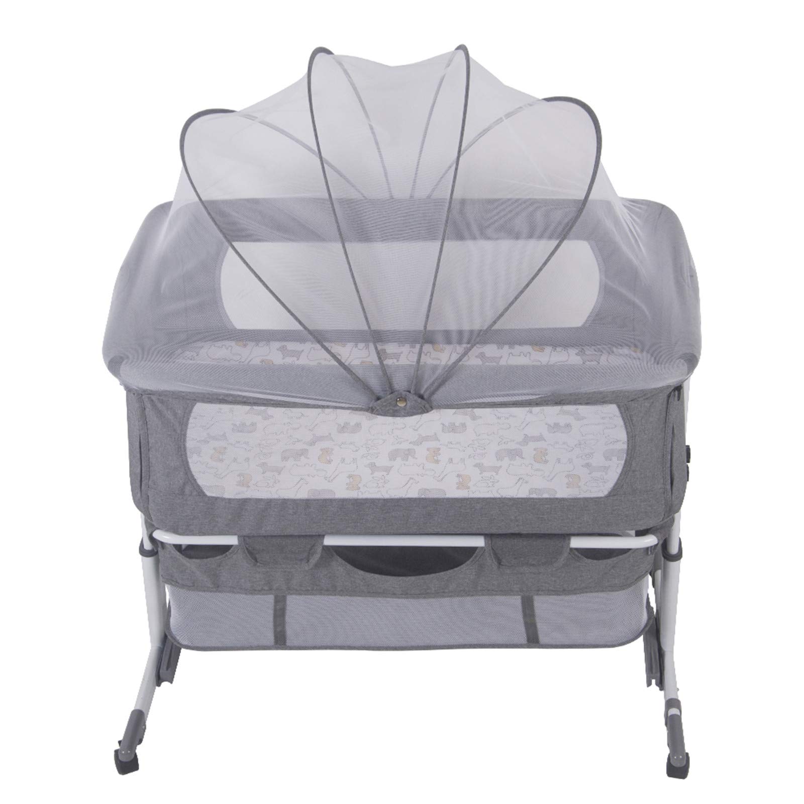 Cuna colecho, Cuna Bebe, Altura Ajustable, móvil, función de Almacenamiento, con mosquitera