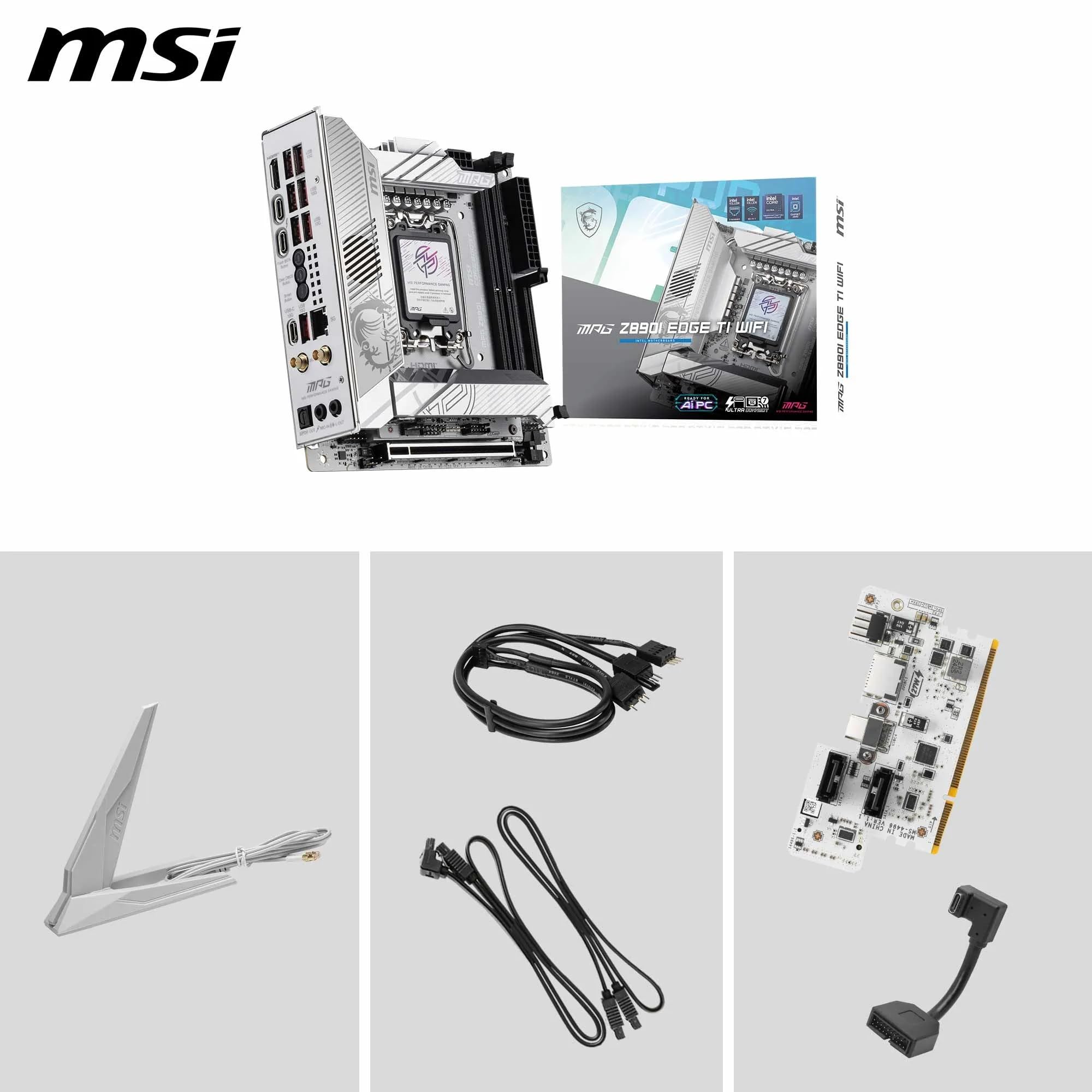 MSI MPG Z890I Edge TI WiFi Placa Base, Mini-ITX - Soporta Procesadores Intel Core Ultra (Serie 2), LGA 1851-110A SPS VRM, DDR5 Memory Boost (8600+ MT/s OC), PCIe 5.0 x16, M.2 Gen5, Wi-Fi 7, 5G LAN