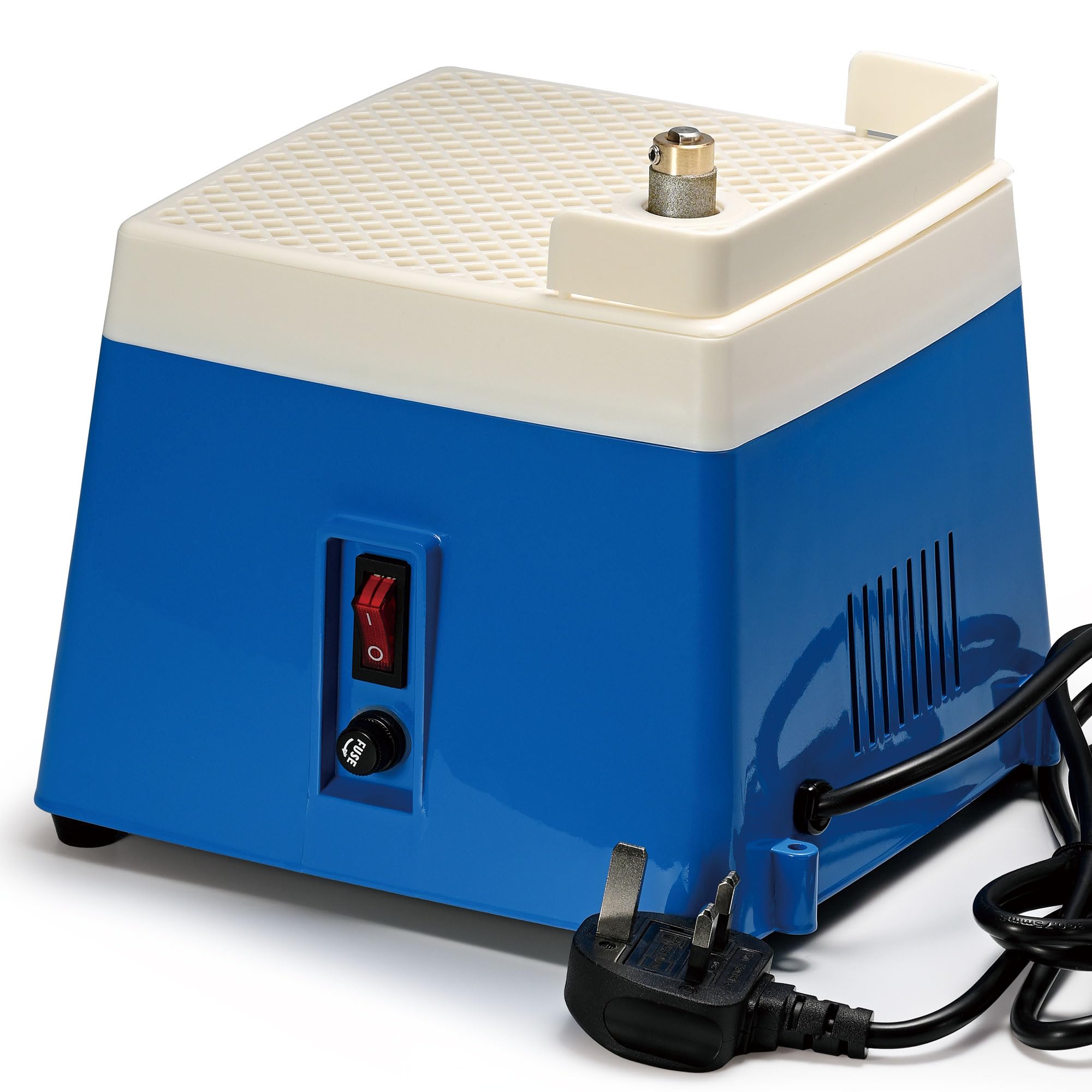 Bulipu Portable DIY Glass Grinder 220V Electric Stained Glass Diamond Automatic Art Grinding Tool, Blue