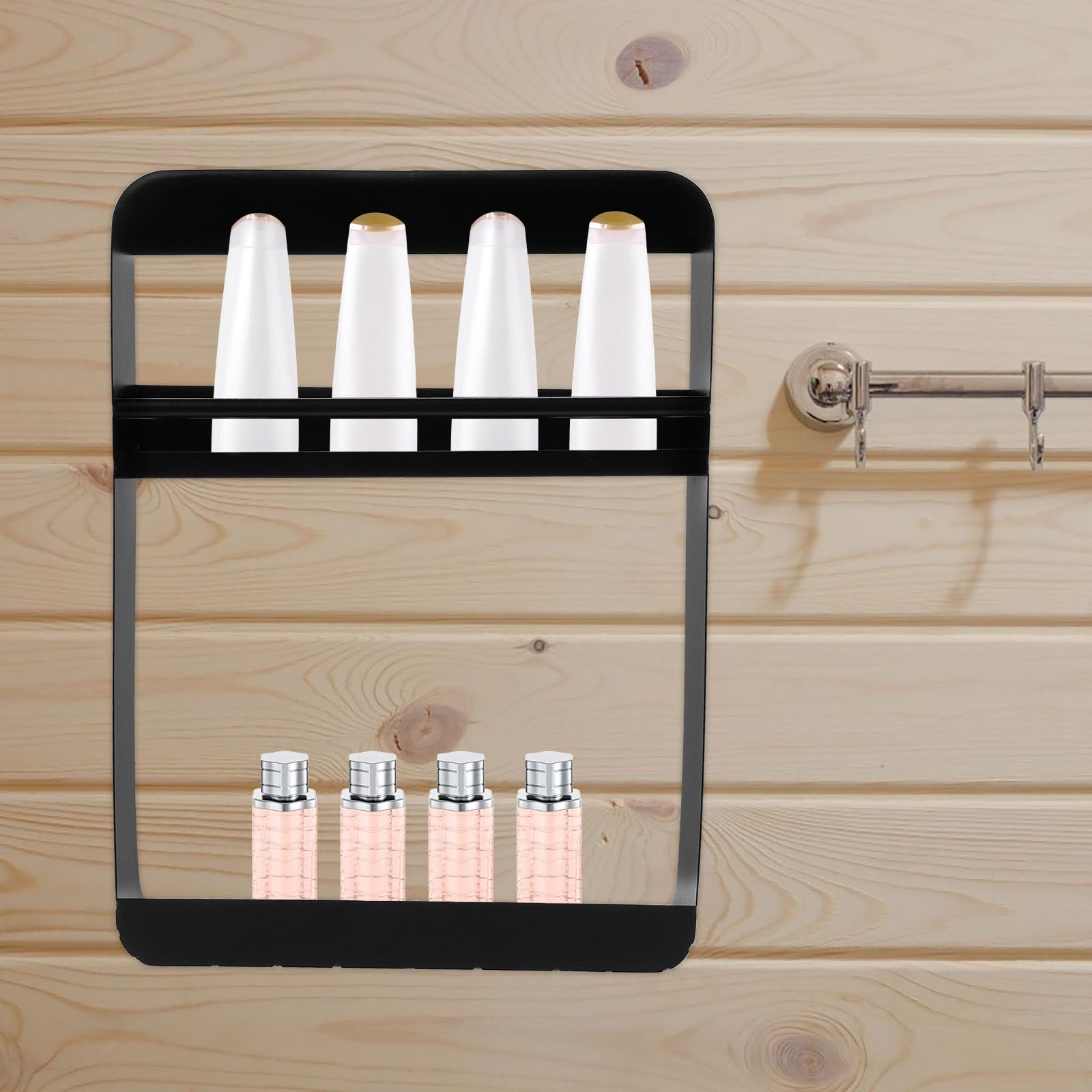 Acero Inoxidable Estante de Pared Multiusos Negro, para Baño