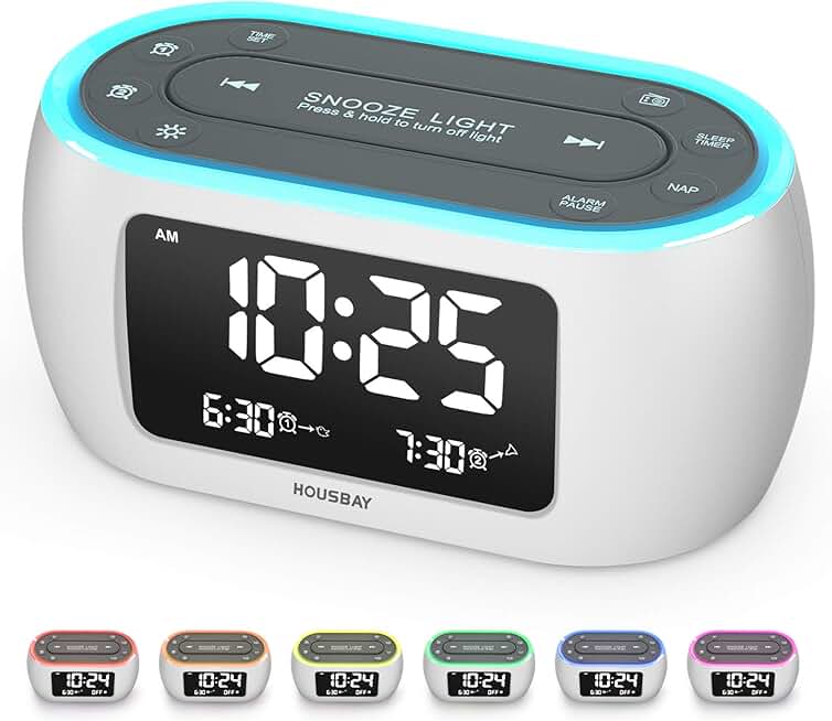 white clock radio