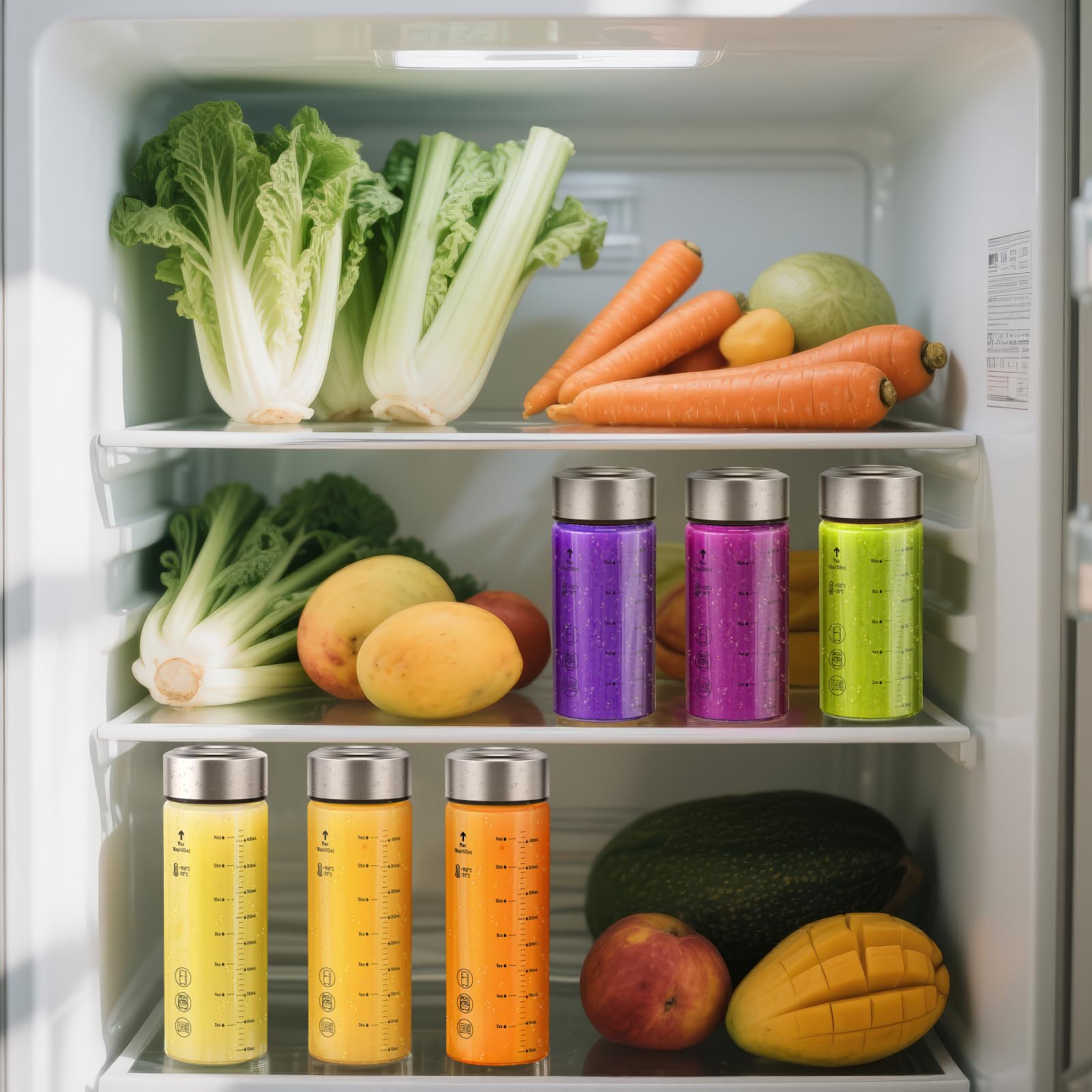 Botellas de vidrio para jugo, paquete de 6 botellas de vidrio de borosilicato de boca ancha con tapas, resistentes al calor, a prueba de fugas, sin BPA, reutilizables para jugos, licuados 6