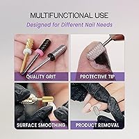 Vista 5 de PANA 3/32" Small Smooth Round Top Safety Carbide Nail Drill Bit for Gel Polish & Acrylic Removal Nail Salon Manicure Pedicure Electric File Tools