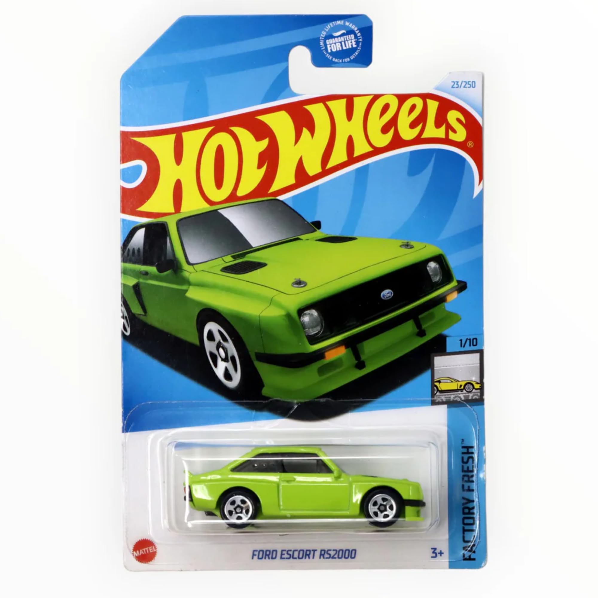 Hot Wheels 1:64 Scale Cars, Racecars, Trucks & Bikes - (Ford Escort RS2000 - HTC48), Green, 2 cm x 3 cm x 1 cm