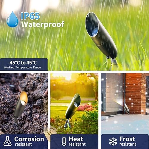 Miniatura 5 de Luces LED de latón para exteriores de color bronce, 12 V CACC de bajo voltaje, IP65, impermeable, para jardín, patio, árbol, luz direccional con