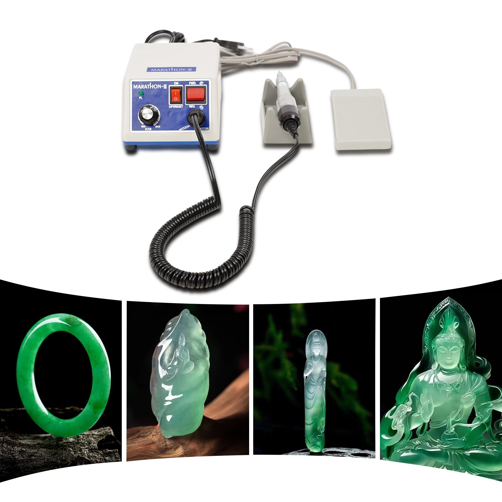 Laboratorio Micromotore lucidatrice per gioielli, lucidatrice elettrica con staffa e pedale, velocità regolabile 0-35000RPM, lucidatrice per vetro, protesi dentarie, nail art