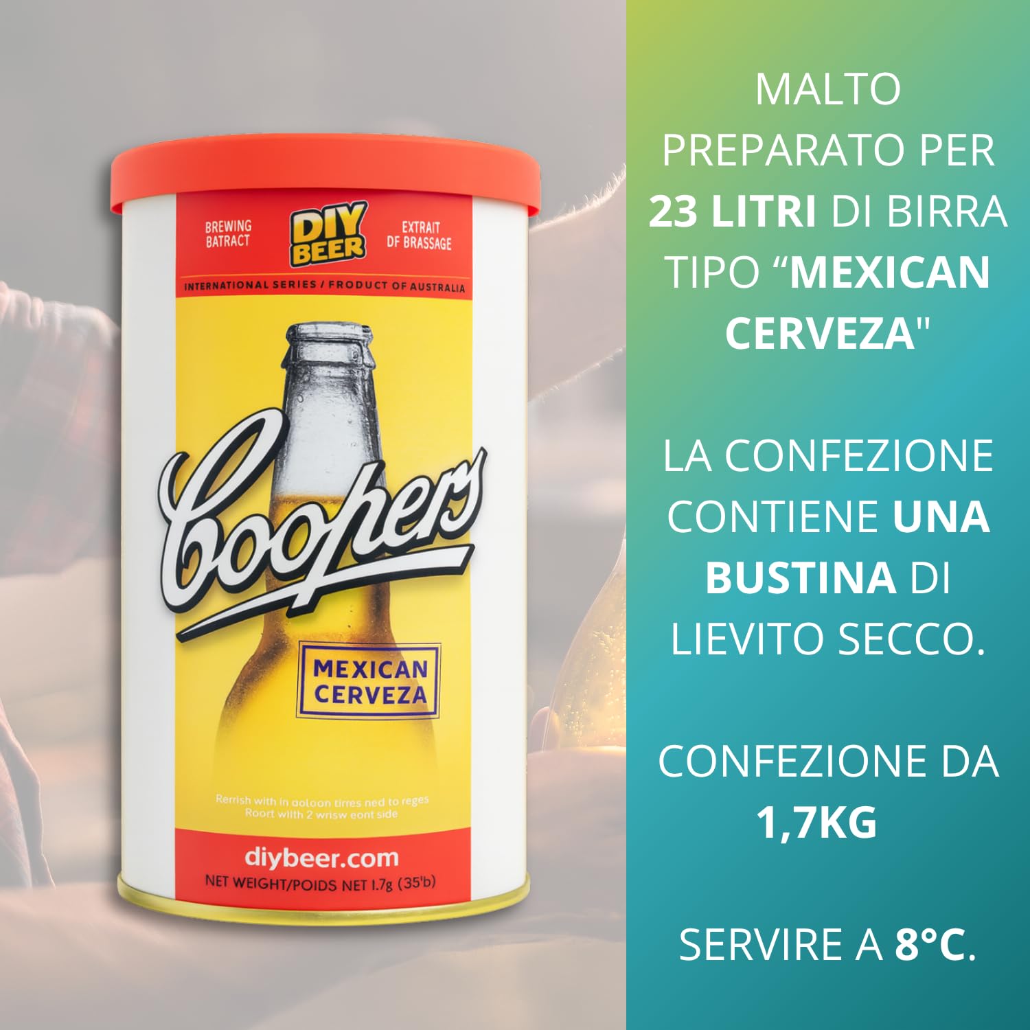 VIRSUS Malto Coopers Diversi Gusti di Malto Artigianale per Birra Chiara e Birra Scura fatta in casa Malto in Barattolo per Birra Artigianale (Mexican Cerveza)