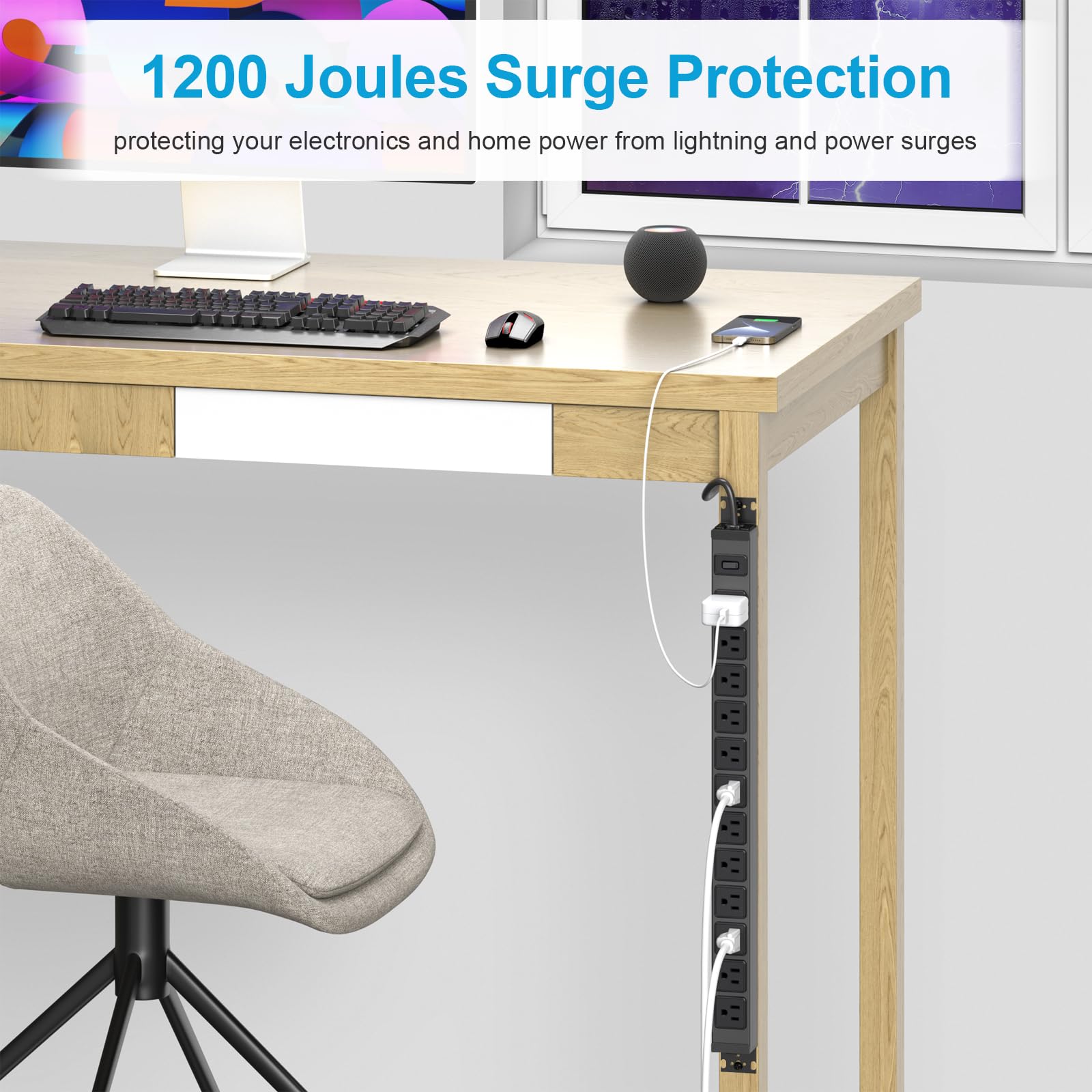 Snapklik.com : HHSOET 360 Rotating 12 Outlet Mountable Power Strip ...