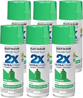 Rust-Oleum 334055-6PK Painter's Touch 2X Ultra Cover Spray Paint, 12 oz, Gloss Spring Green, 6 Pack