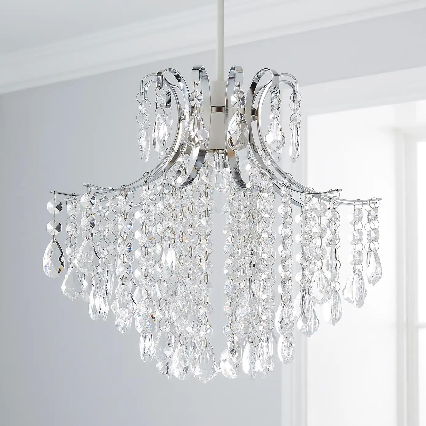 Sheridan Jewel Crystal Pendant Lamp Shade, Acrylic Easy Fit Chandelier