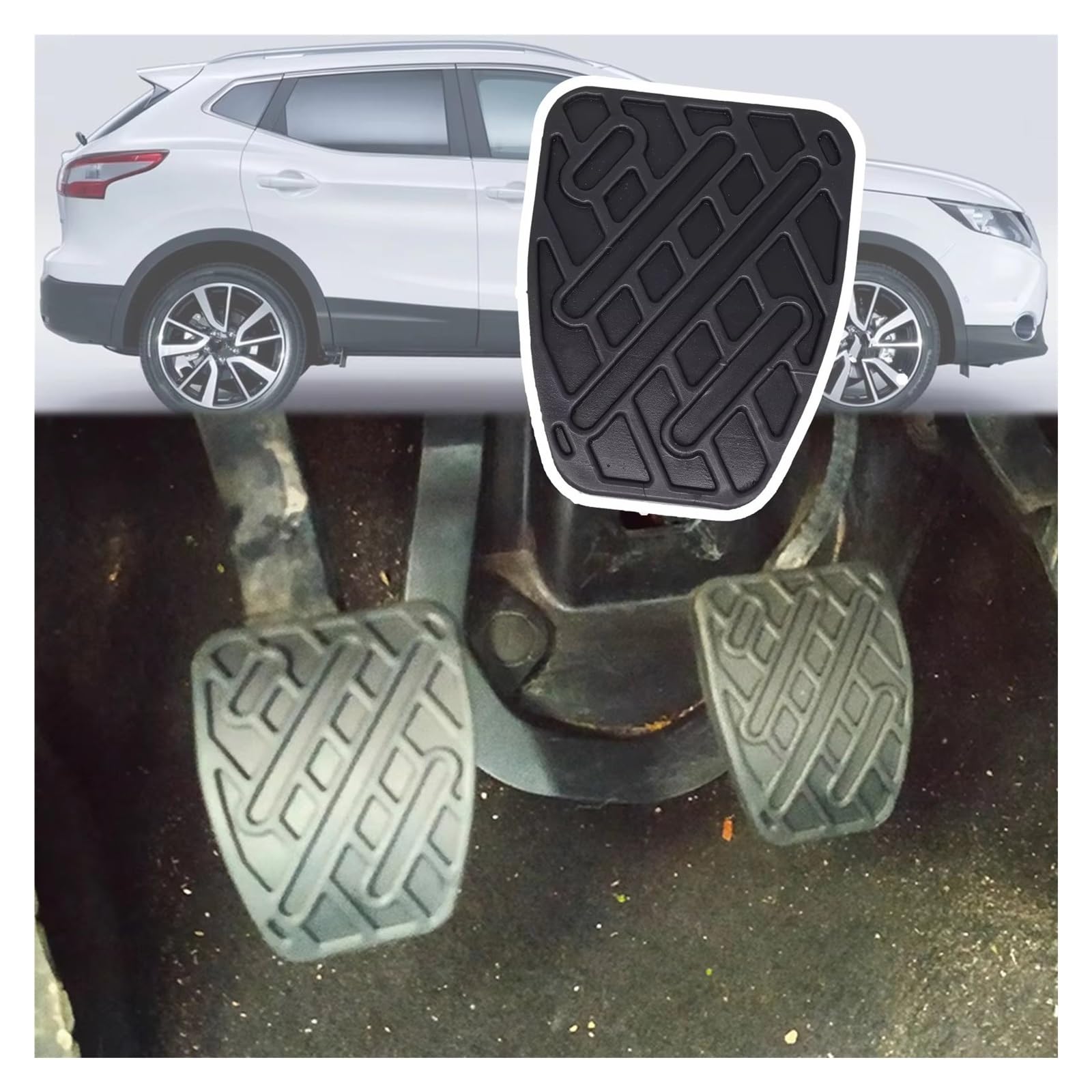 pedaliera frizione Copertura In Gomma Pedale Freno Frizione Auto Per Nissan Per Qashqai Per J11 Per J10 2007-2010 2011 2012 2013 2014 2015 2016(2Pc)
