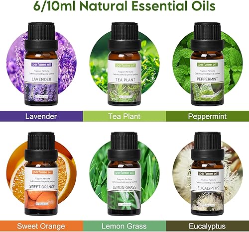 Miniatura 3 de Aceites esenciales, juego de aceites esenciales solubles en agua para humidificador, difusores y aceite de aromaterapia para el hogar, regalo de 6 x