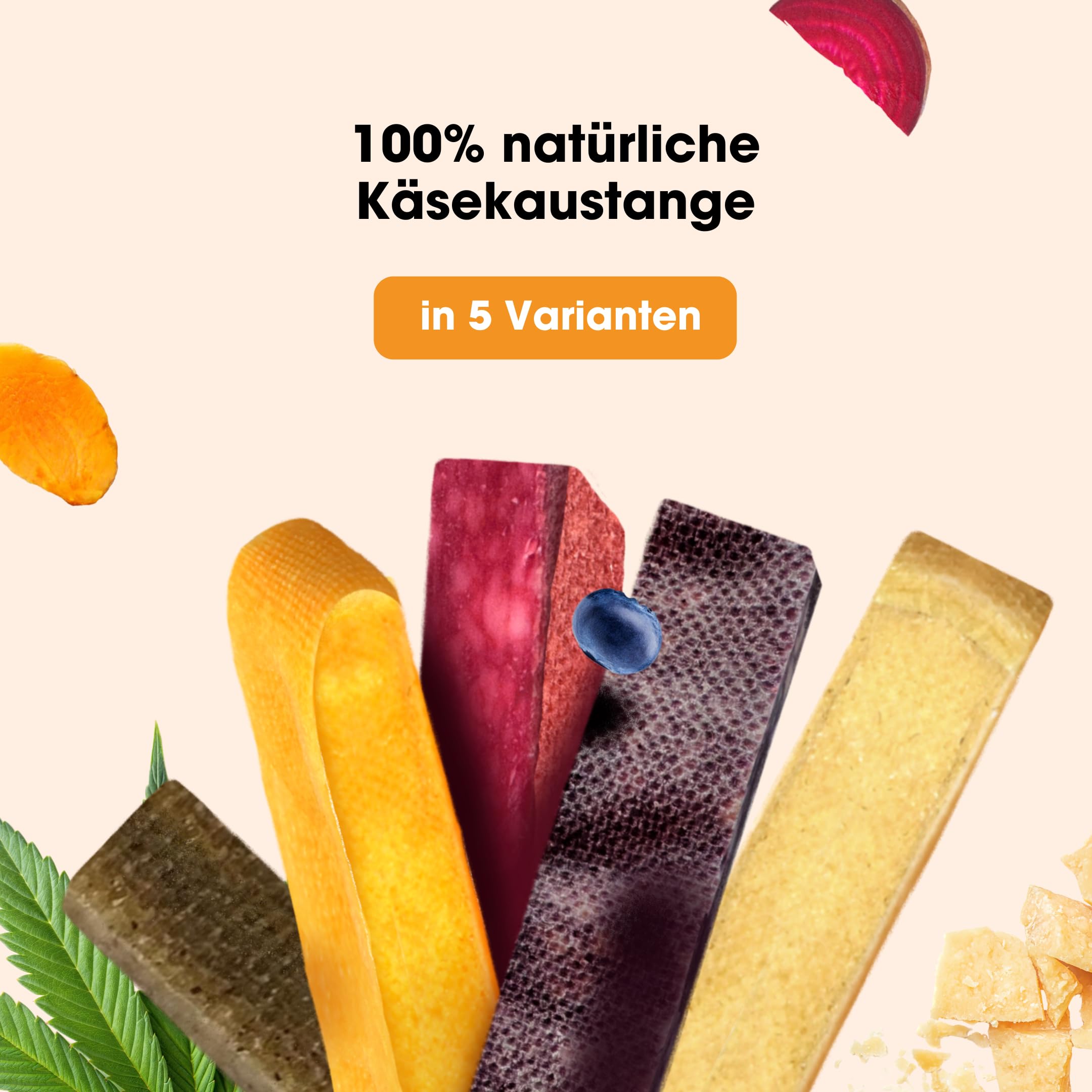 Knabber Kaustange Käse – 5 x L Kauknochen Hund bis 22,7 kg aus 100% getrocknetem Hartkäse, Zahnreinigende Kaustange Hund für Stressabbau & Beschäftigung – ohne künstliche Zusatzstoffe
