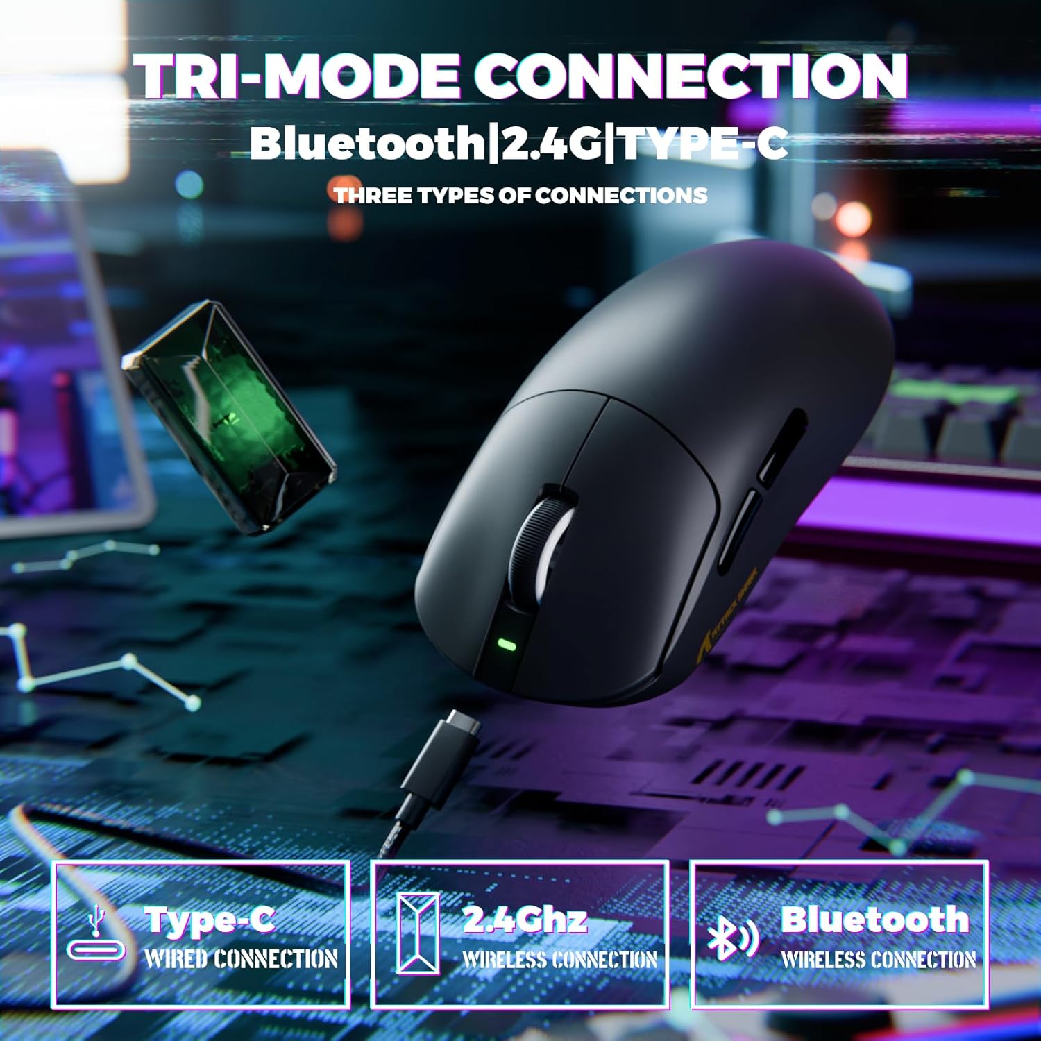 ATTACK SHARK X8 Ultimate Wireless Gaming Mouse,55g Ultra-Lightweight BT/2.4GHz Wireless/Wired Mouse,8K Polling Rate,PixArt PAW3950MAX Sensor,42000 DPI,800mAh Battery,Gamer Mice for PC/Win/Mac(Black)