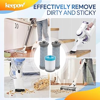 KEEPOW A10 Vacuum Filter Replacement Compatible with Tineco A10 A11 Hero A10/A11 Master PURE ONE S11 Series, S12, X Cordless Vacuum Cleaner (4 Pack Pre-Filter and 2 Pack Post-Filter)