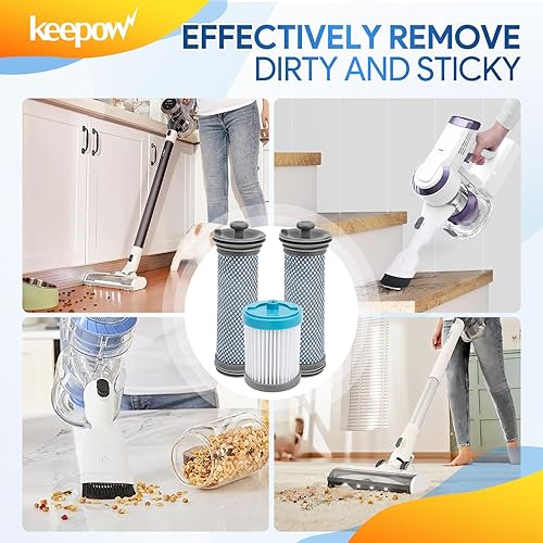 Miniatura 7 de KEEPOW Filtro de repuesto para aspiradora A10 A10 A11 Hero A10A11 Master PURE ONE S11 Series, S12, X (paquete de 4 prefiltros y 2 postfiltros)