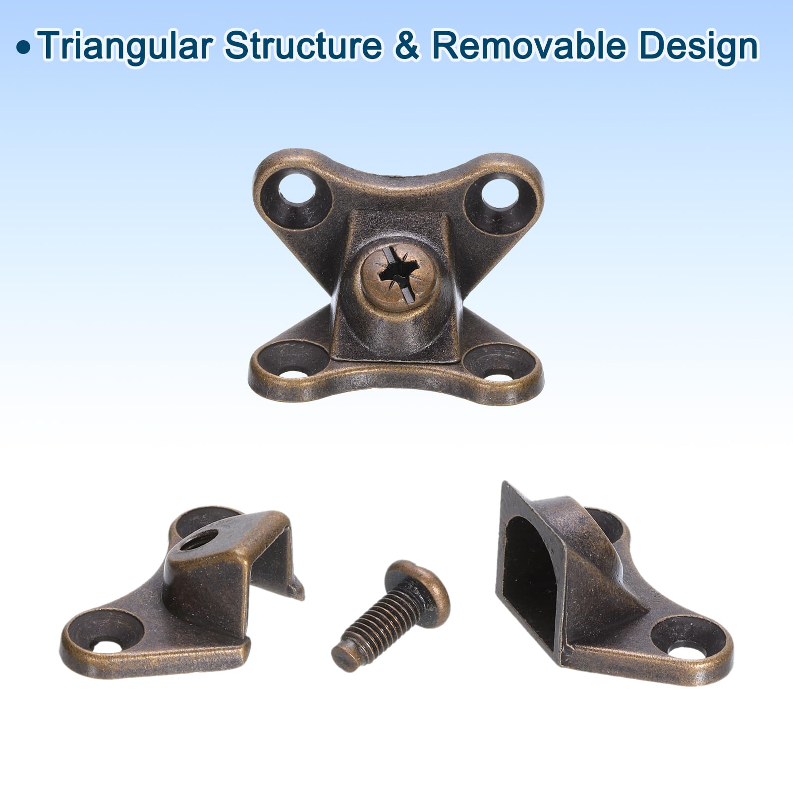 uxcell 24Pcs Removable Corner Brace, Metal Butterfly L Brackets Right Angle Support with Screws for Shelves Cabinets - Image 4