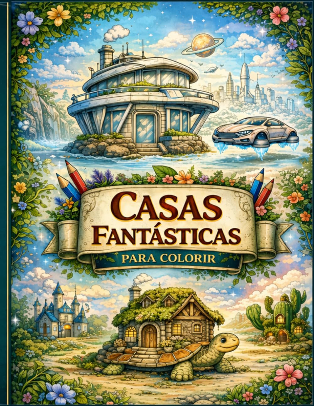 Casas Fantásticas: Livro de Colorir