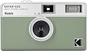 KODAK Câmera de filme EKTAR H35 de meio quadro, 35 mm, reutilizável, sem foco, leve, fácil de usar (Sage) (filme e bateria AAA não estão incluídos)