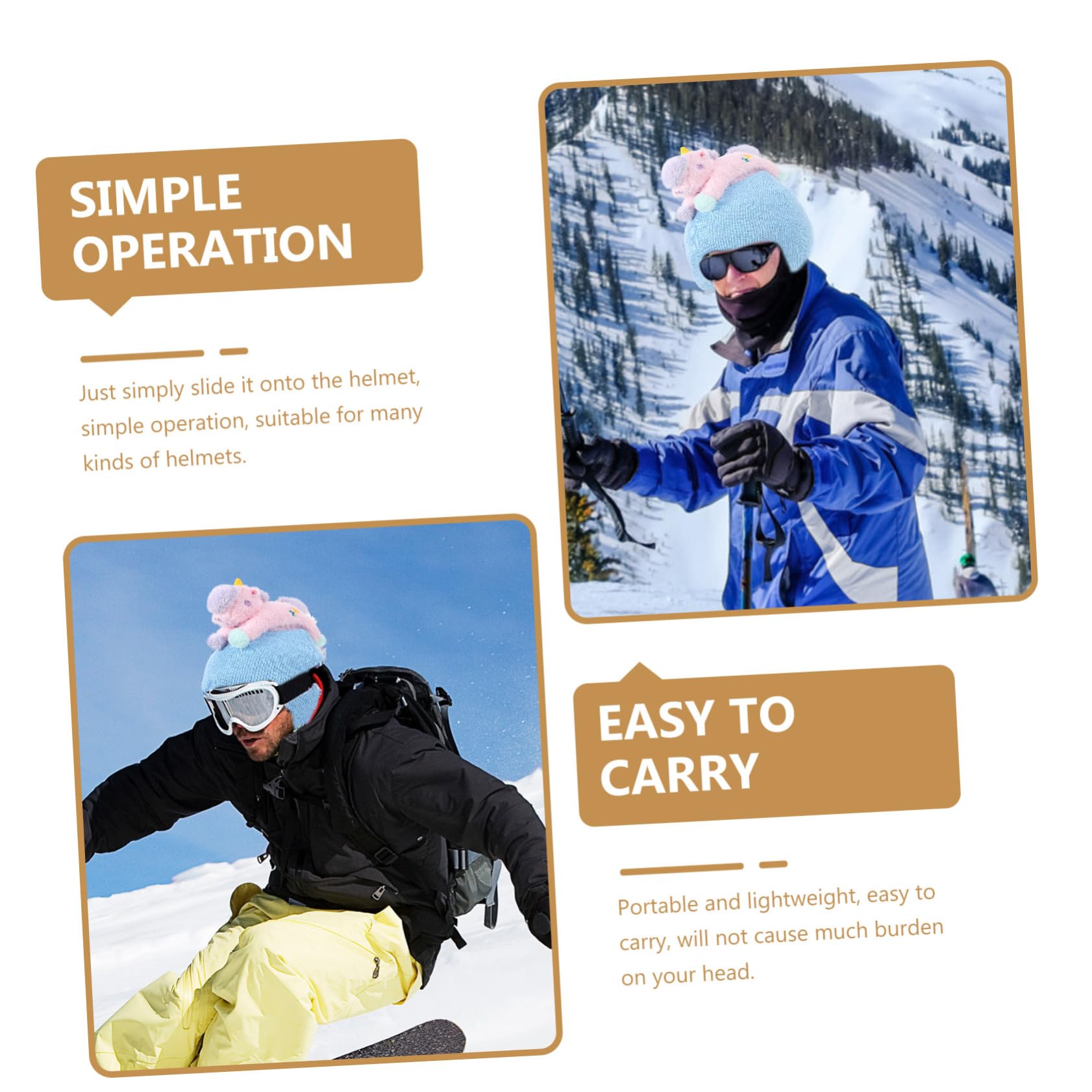 Copertura per Casco da Sci in Filato Leggero, Resistente e Adatta a Caschi Circonferenza 55-62 Cm, per Sport Invernali e Sci