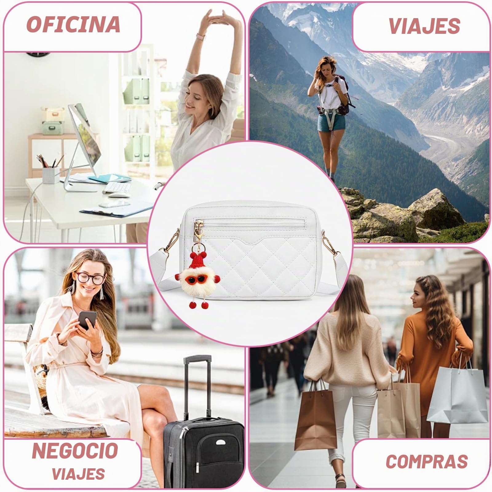 Bolso Bandolera Mujer, Bolso Mujer, Bolsos Cruzados Mujer, Bolsos Bandolera Mujer, Bolso Pequeño Mujer, Bolso Mujer Bandolera para mujer y niña para Compras Viaje,(18 * 13 * 6cm)