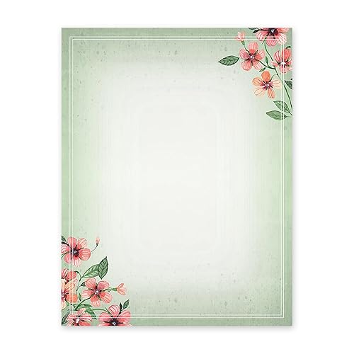 Papel de escritura de papelería, juego de 100 notas florales para invitación de bricolaje, invitaciones perfectas para despedida de soltera,