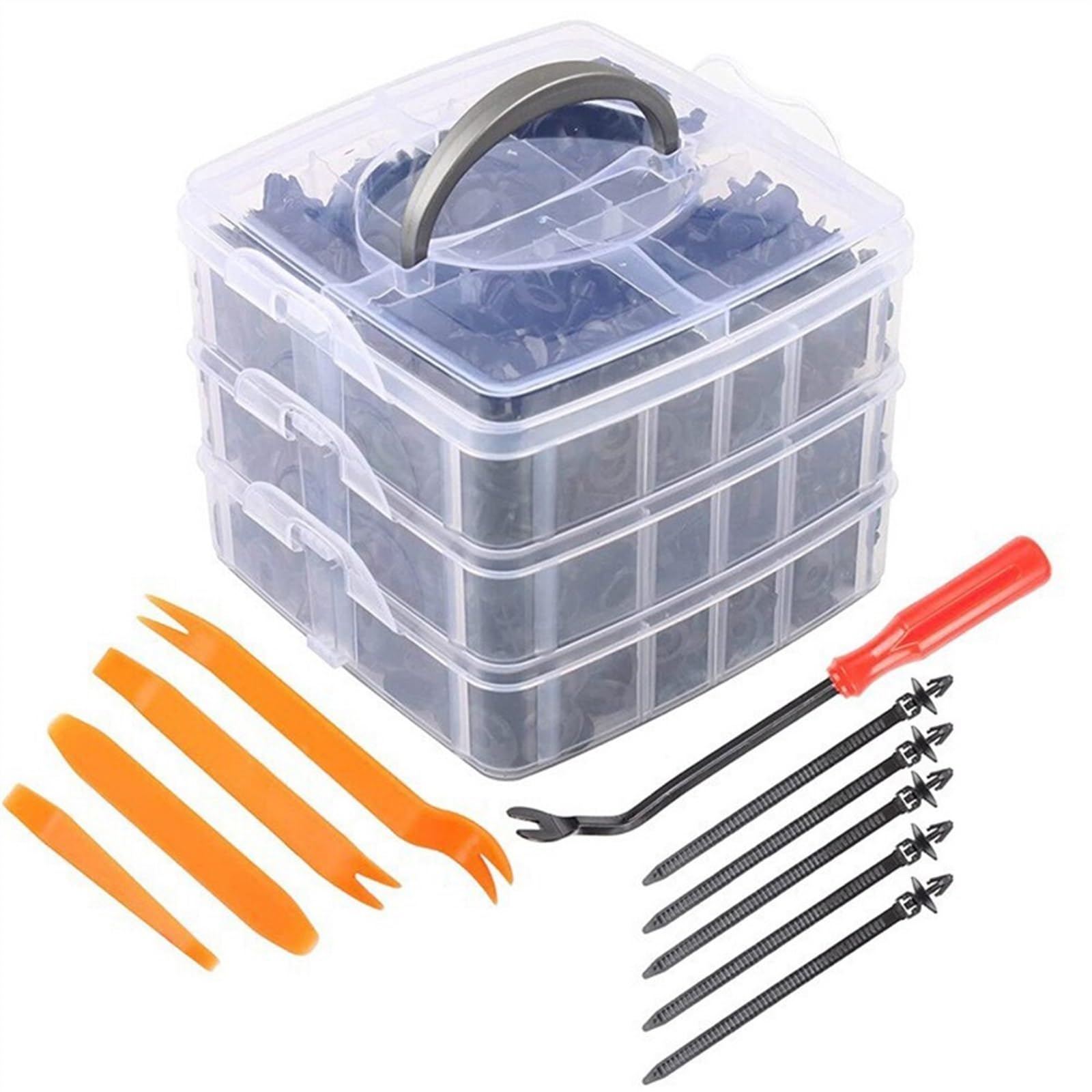 Viti e accessori 415 Pz Kit Di Clip Fissaggio Automatico Parafango Per Rivetti 30 Strumento Carrozzeria Auto Push Fermo Pin Rivetto Paraurti Porta Rivestimento Pannello