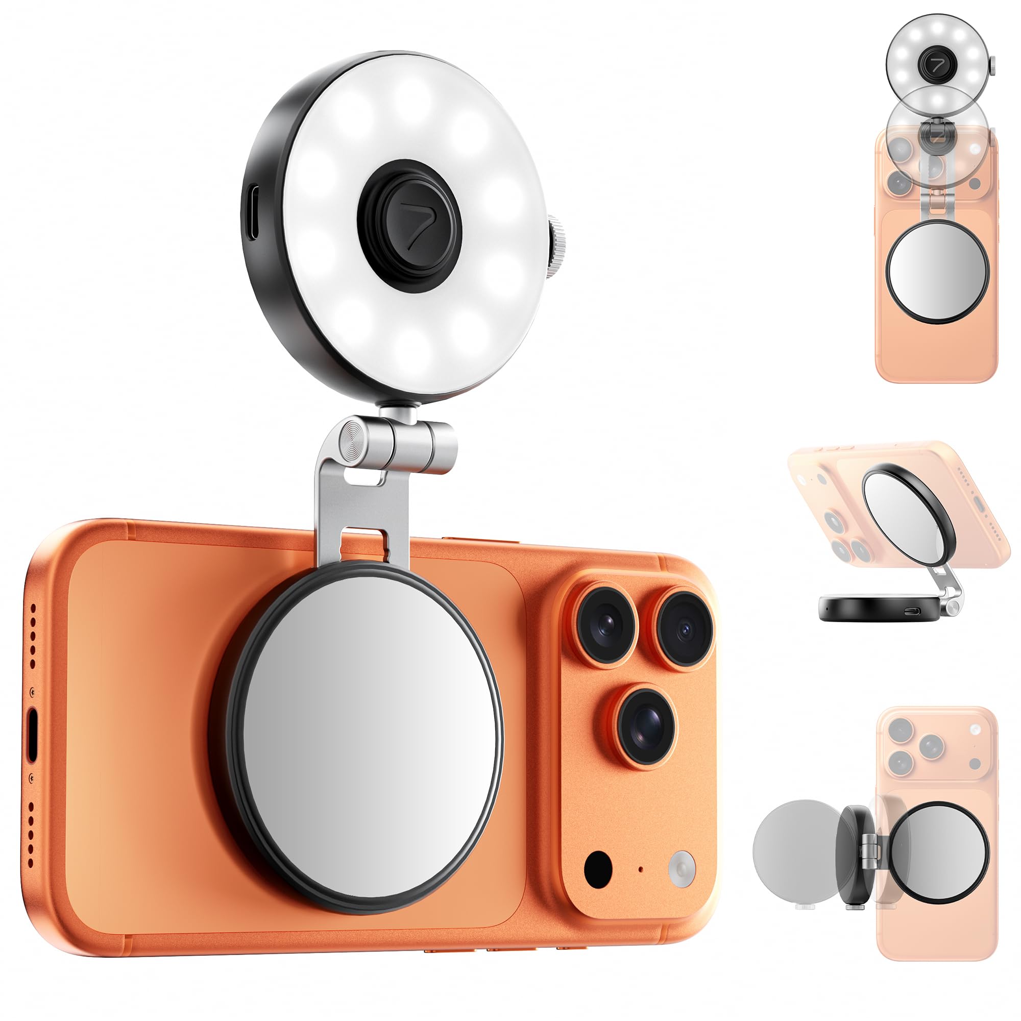 7RYMS MagSafe対応 スマホグリップ LEDライト付 新品 Amazon.co.jp: 7RYMS 7Lite L1自撮りライト MagSafe対応 リングライト