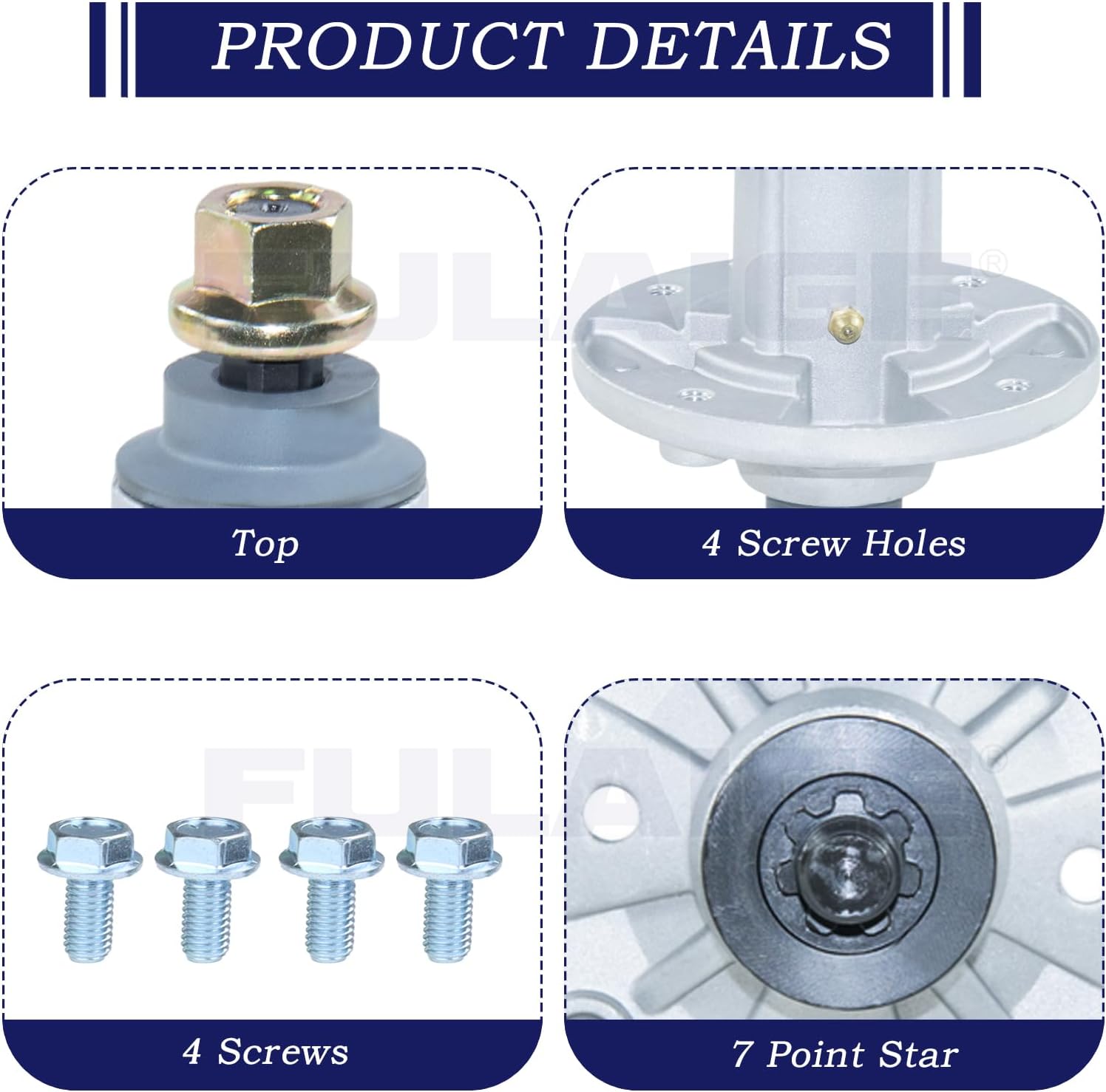 2 Pack GY21098 Spindle Assembly Replaces AUC15811 Mower Deck Drive Spindle GY20454 GY20962 Fits 42" 48" Deck John Deere D105 D110 D125 D130 D140 D160 E100 E130 E140 E170 LA105 LA145 Mower