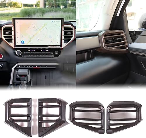 Vista 48 de Cubierta de salida de aire lateral para consola central de automóvil, compatible con Toyota Tundra 2022+ Sequoia 2023+ cubierta de panel de aire