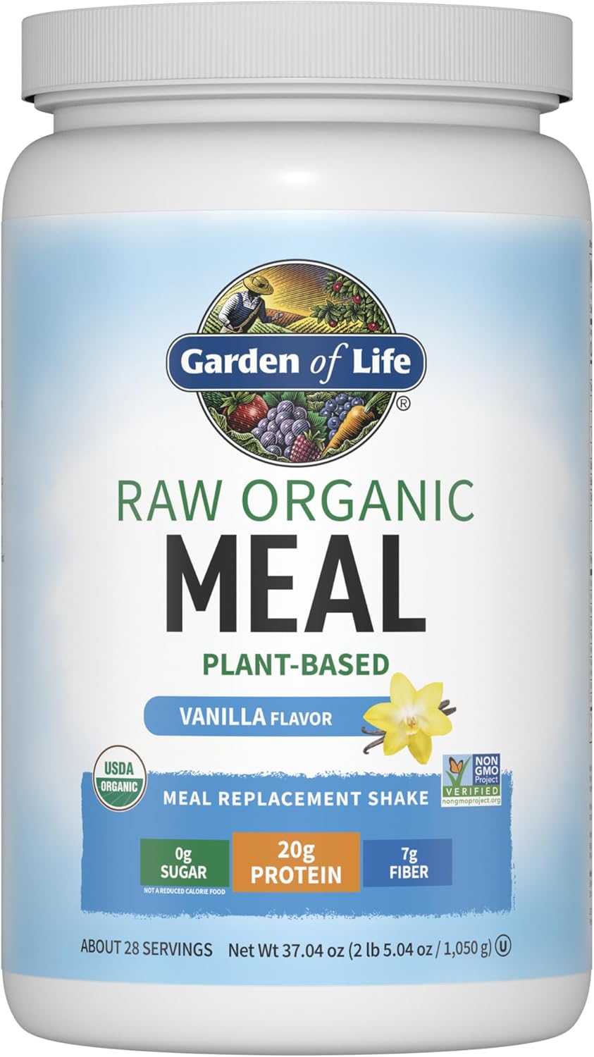 Garden of Life Meal Replacement Shakes, Vegan Raw Organic Protein Powder, Vanilla Protein Powder with Plant Based Pea Protein, Sprouts, Greens, Probiotics, Dairy Free 28 Servings Garden of Life Meal Replacement Shakes, Vegan Raw Organic Protein Powder, Vanilla Protein Powder with Plant Based Pea Protein, Sprouts, Greens, Probiotics, Dairy Free 28 Servings