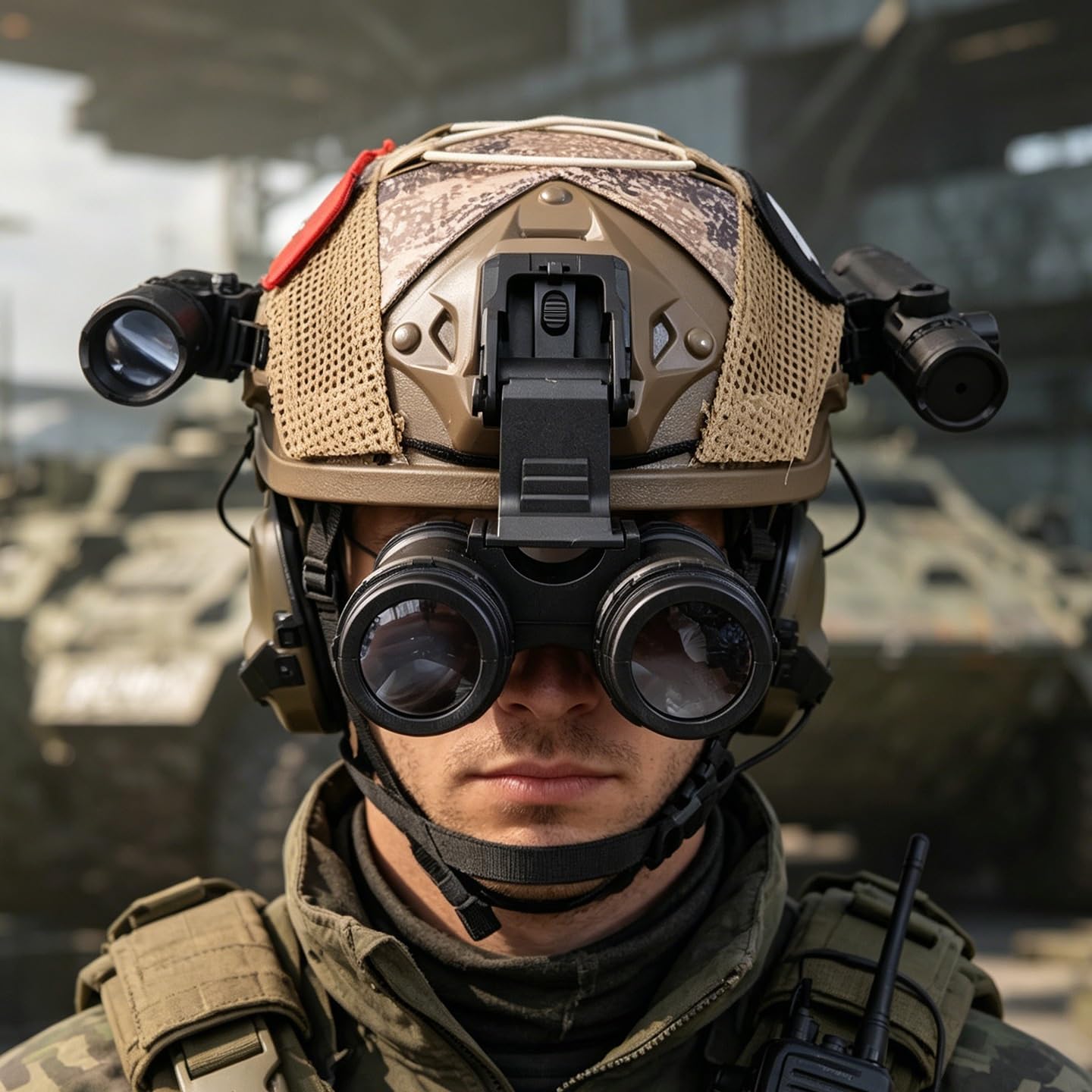 Taktisches Helm Zubehör Set mit GPNVG-18 NVG Modell, Helm Rails und Taschenlampe, Militär Cosplay Prop Set für Jugendliche und Erwachsene